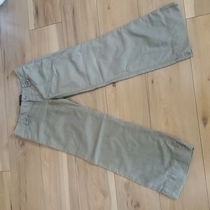 Banana Republic Wide leg Chino army green linen and cotton blend women's 0